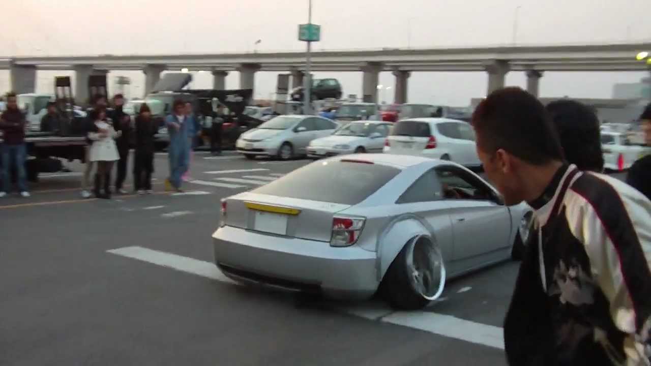Crazy camber Kawashima Celica leaving the Nagoya Exciting Car Showdown