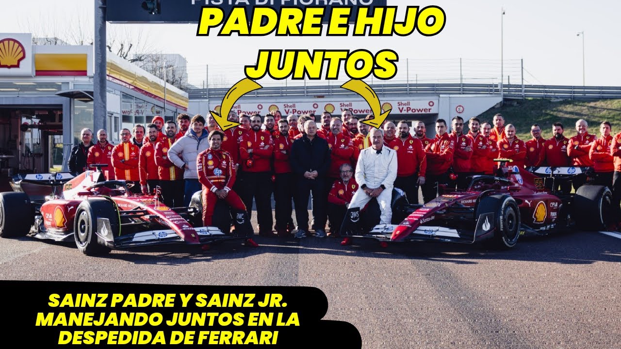 Sainz Padre y Sainz Jr, manejando juntos en la Despedida de Ferrari. F1 radio