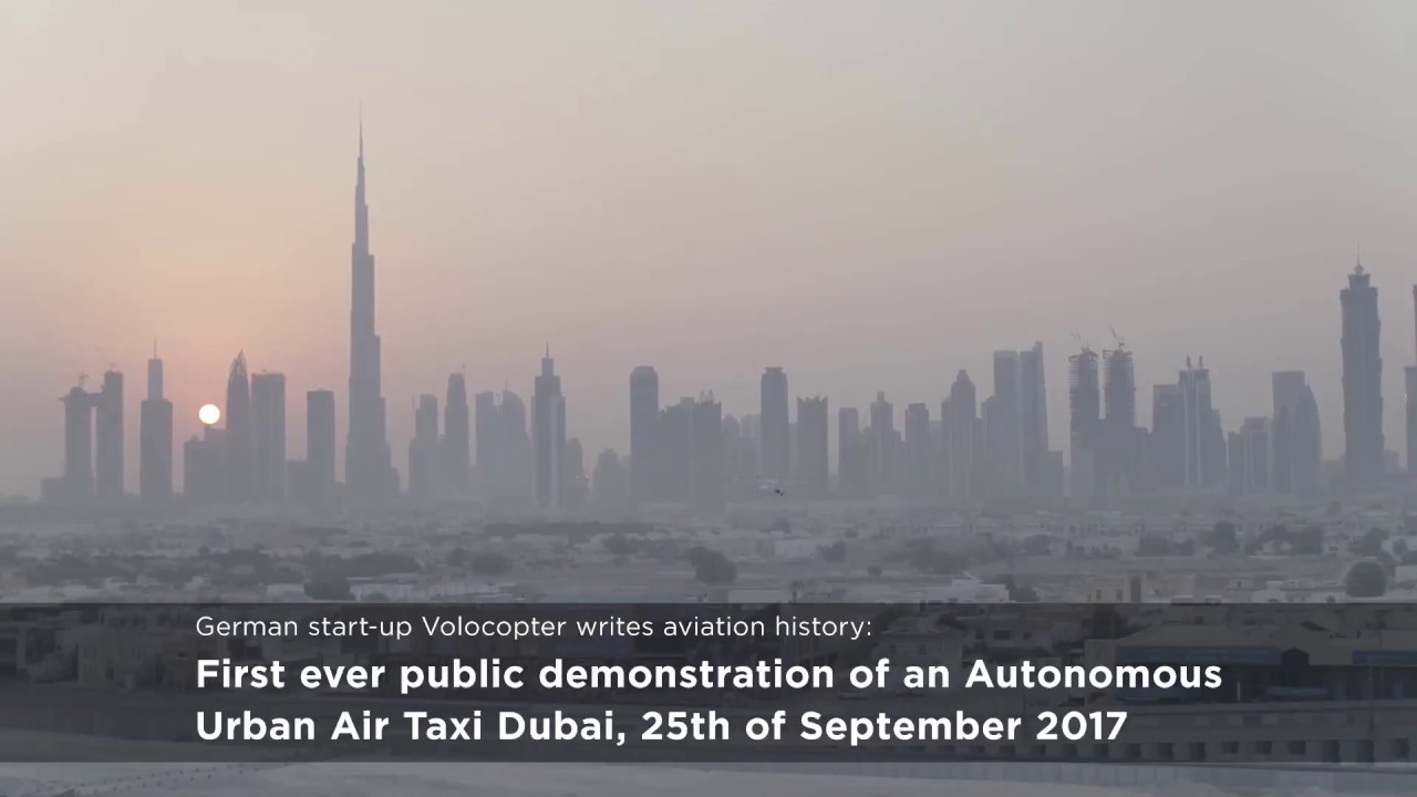 Autonomous Urban Air Taxi – Pioneer Volocopter Flies Air Taxi Over Dubai