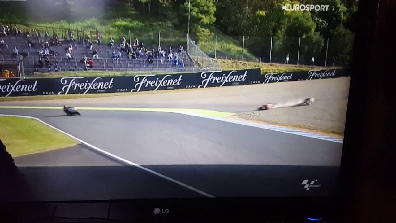 Crash Dani Pedrosa FP2 Moto GP HIGHSIDE JAPON 2016