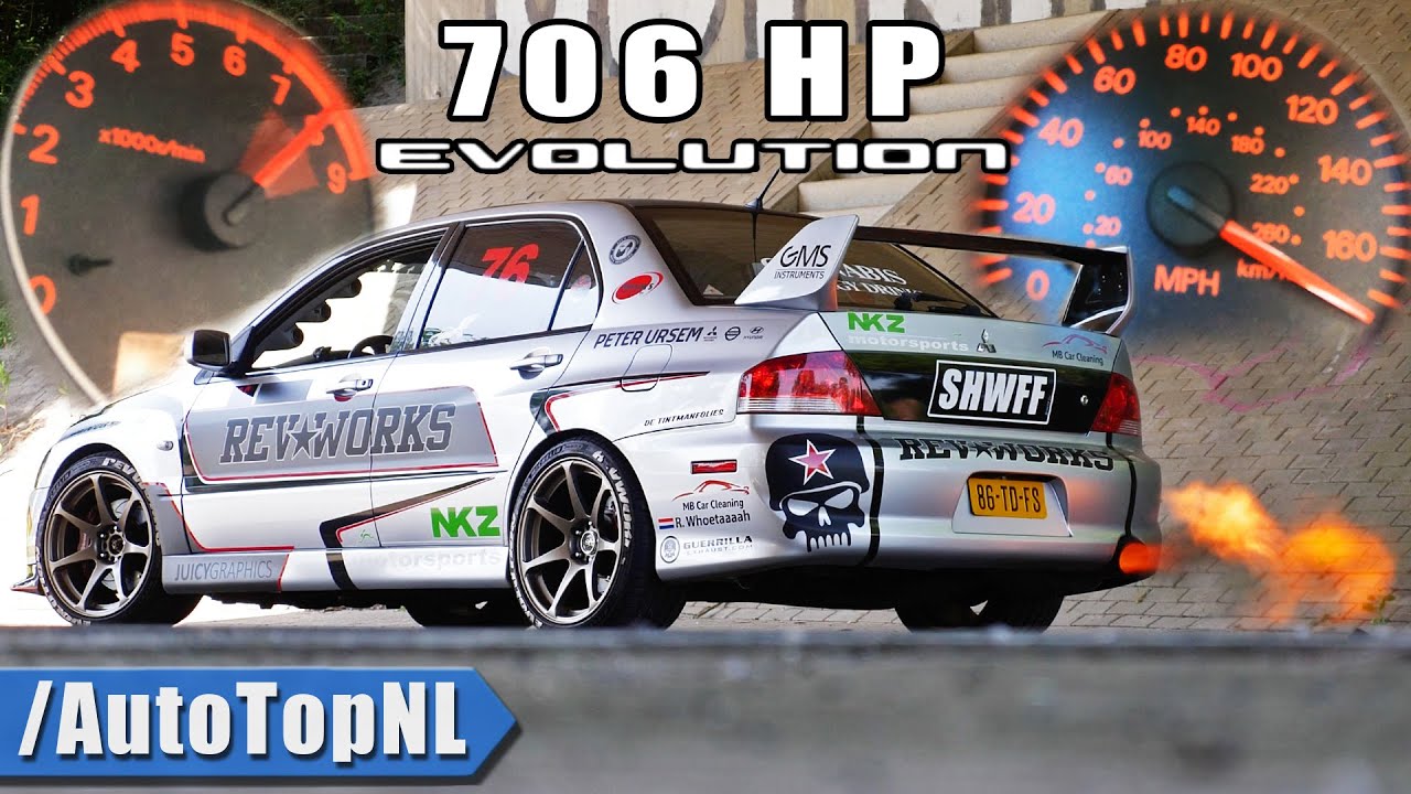 706HP Mitsubishi Lancer EVO 9 *SICK* 0-100 100-200 & FLAMES by AutoTopNL