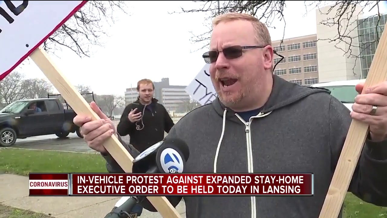 In-vehicle protest against expanded stay-at-home order held in Lansing