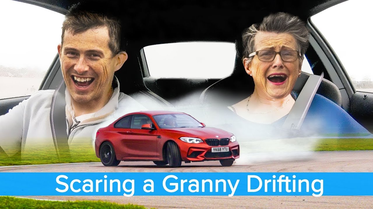 Hilarious - my 70 year old mom reacts to BMW M2 drifting... then tries to drift herself!